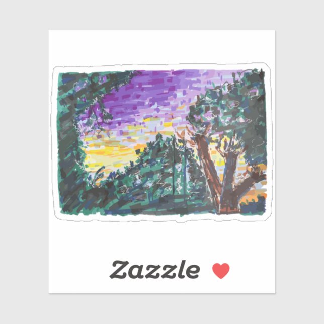 Pegatina Noche morada (Hoja)