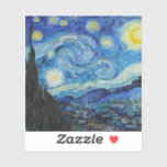 Pegatina Noche Van Gogh Starry. Arte vintage impresionista<br><div class="desc">El pegatina Van Gogh "La Noche estrellada".</div>