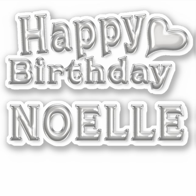 Pegatina Noelle Happy Birthday silver Aufkleber Sticker (Anverso)