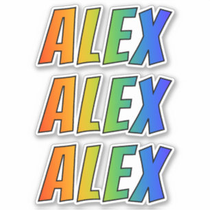 Pegatina Nombre "ALEX" con el colorante del arco iris de la
