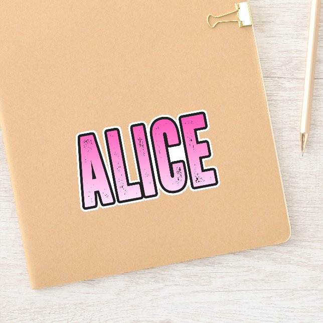 Pegatina nombre Alice (Cuaderno)