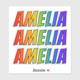 Pegatina Nombre "AMELIA" con el colorante del arco iris de