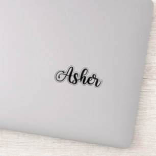 Pegatina Nombre Asher - Caligrafía manuscrita