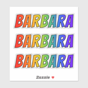 Pegatina Nombre "BARBARA" con el colorante del arco iris de