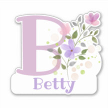 Nombre Betty e Inicial con diseño floral