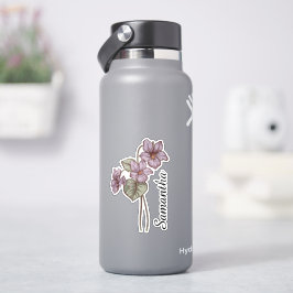 Pegatina Nombre Botánico Personalizado Floral Violeta Perso