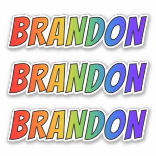 Pegatina Nombre "BRANDON" con un divertido color arcoiris