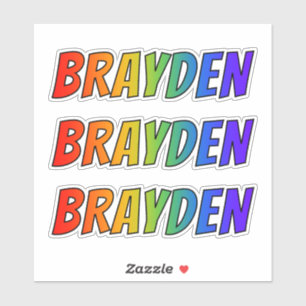 Pegatina Nombre "BRAYDEN" con el colorante del arco iris de