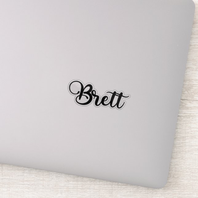 Pegatina Nombre Brett: caligrafía manuscrita (Detalle)