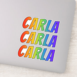 Pegatina Nombre "CARLA" con arcoiris divertido
