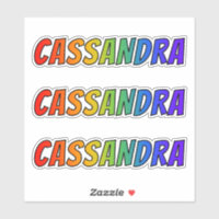 Nombre "CASSANDRA" con arcoiris divertido