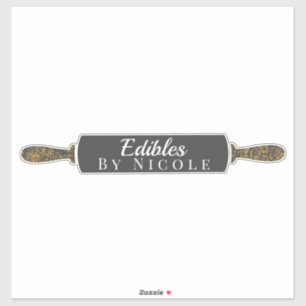 Pegatina Nombre Comercial Personalizado Rodillo de Panaderí