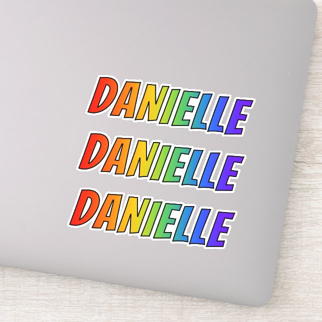 Pegatina Nombre "DANIELLE" con color arcoiris divertido (Detalle)