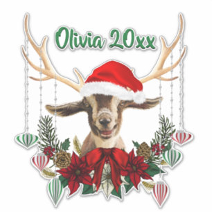 Pegatina NOMBRE DE ADICIÓN - Navidades Adorables Toggenburg