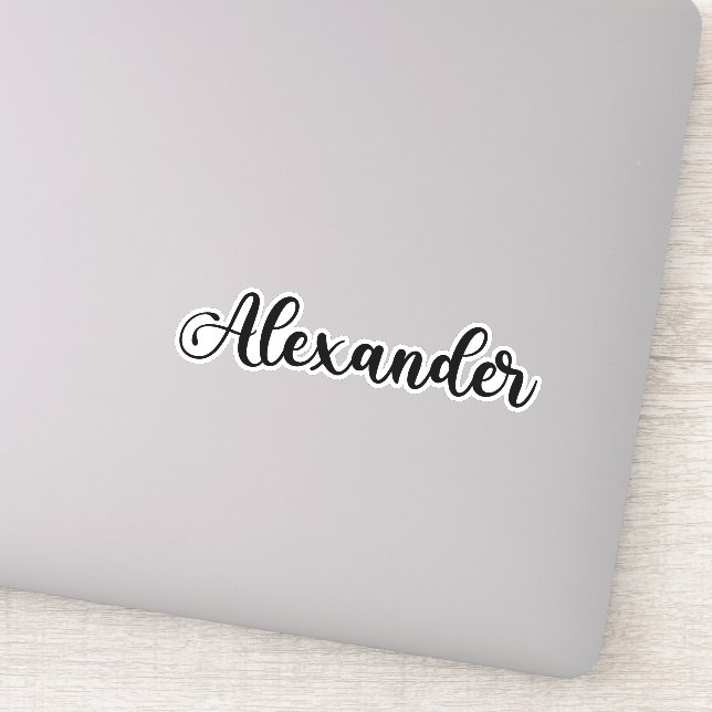 Pegatina Nombre de Alexander: caligrafía manuscrita (Detalle)