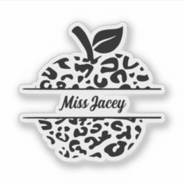 Pegatina Nombre de Apple del profesor personalizado, profes