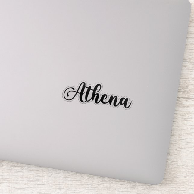 Pegatina Nombre de Atenas - caligrafía manuscrita (Detalle)