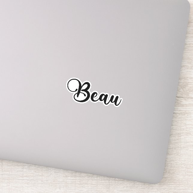 Pegatina Nombre de Beau - caligrafía manuscrita (Detalle)