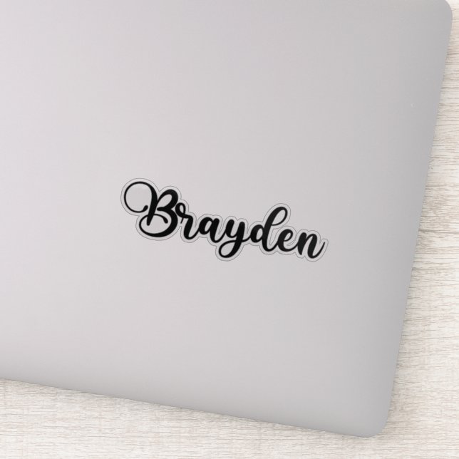 Pegatina Nombre de Brayden - Caligrafía manuscrita (Detalle)