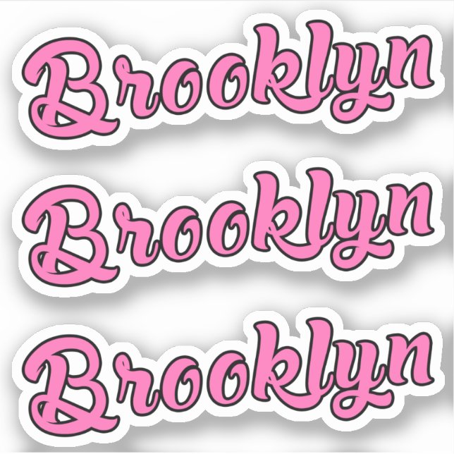 Pegatina Nombre de Brooklyn x3 Vinyl (Anverso)