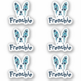 Pegatina Nombre de Bulldog francés personalizado