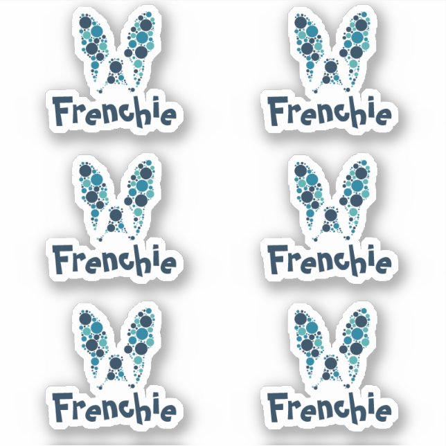 Pegatina Nombre de Bulldog francés personalizado (Anverso)