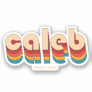 Pegatina Nombre de caleb retro