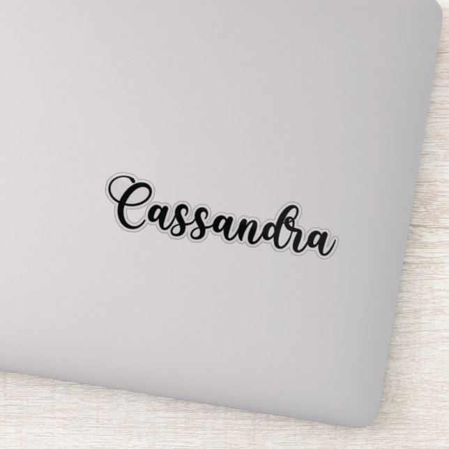 Pegatina Nombre de Cassandra - caligrafía manuscrita (Detalle)