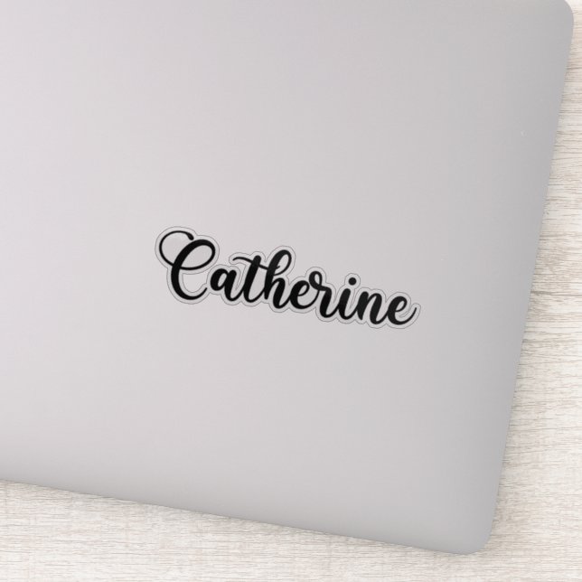 Pegatina Nombre de Catherine - Caligrafía manuscrita (Detalle)