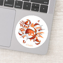 Pegatina Nombre de chicas en estrellas de baloncesto blanco