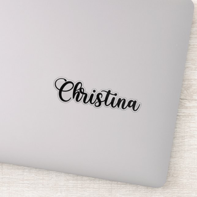 Pegatina Nombre de Christina - caligrafía manuscrita (Detalle)