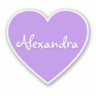 Pegatina Nombre de Corazón Púrpura Grande Personalizado