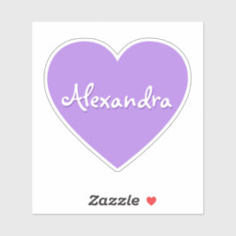 Pegatina Nombre de Corazón Púrpura Grande Personalizado