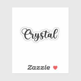 Pegatina Nombre de cristal: caligrafía manuscrita