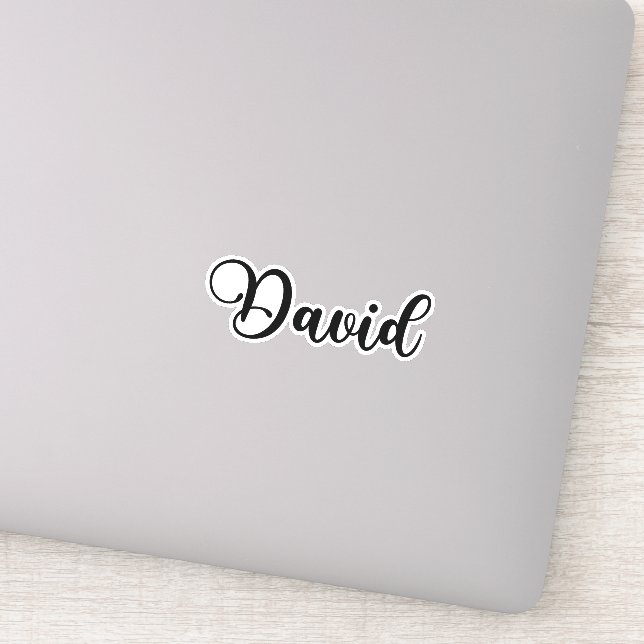 Pegatina Nombre de David: caligrafía manuscrita (Detalle)