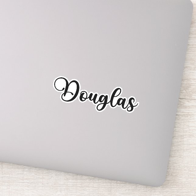 Pegatina Nombre de Douglas - Caligrafía manuscrita (Detalle)