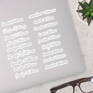 Pegatina Nombre de escritura moderna (18 estilos) - Plata
