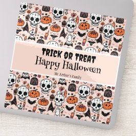 Pegatina Nombre de familia de Personalizado de Halloween ro