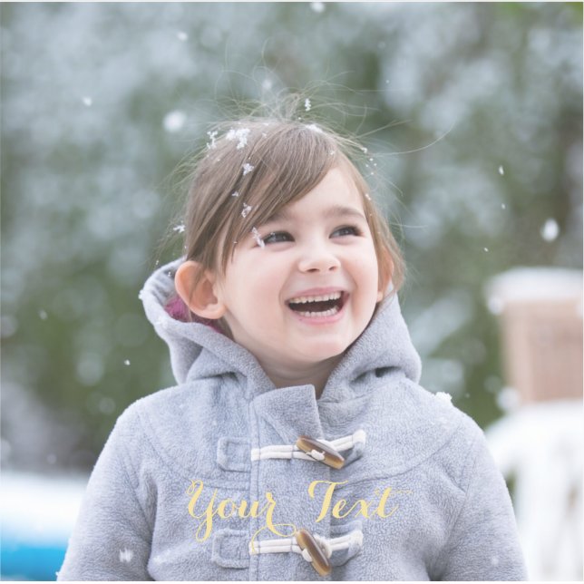 Pegatina Nombre de guión elegante Foto DIY Personalizado Cu (Anverso)