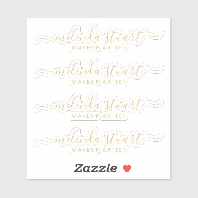 Pegatina Nombre de guión moderno profesional (Hoja)