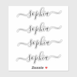 Pegatina Nombre de guión moderno simple