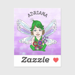 Pegatina Nombre de hadas caprichosas personalizado  
