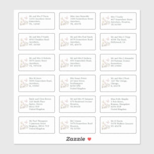 Pegatina Nombre de invitado de Boda individual Dirección Ma