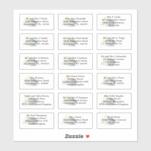 Pegatina Nombre de invitado de Boda individual Dirección na