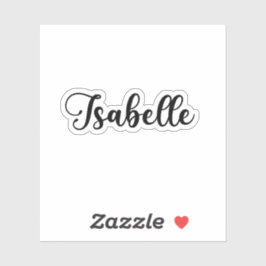 Pegatina Nombre de Isabelle: caligrafía manuscrita