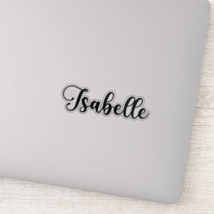 Pegatina Nombre de Isabelle: caligrafía manuscrita