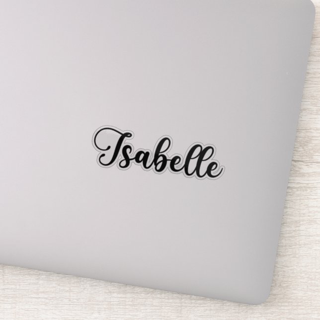 Pegatina Nombre de Isabelle: caligrafía manuscrita (Detalle)