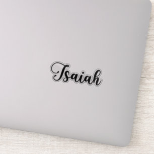 Pegatina Nombre de Isaiah - caligrafía manuscrita