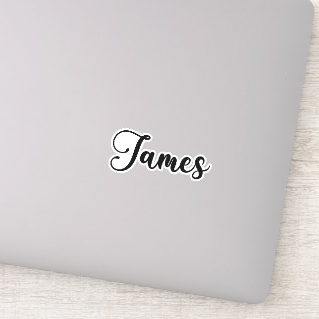 Pegatina Nombre de James - Caligrafía manuscrita (Detalle)