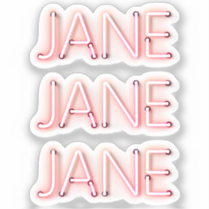 Pegatina Nombre de Jane en Luces de Neón GIGHT x3